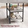 thumbnail image 4 of DSstyles DSstyles 47-Inch Round Dining Table for 4 with 1.59-Inch Thick Board, Kitchen Table, Dinner Table with Storage Shelves & Roman Metal Legs for Dining Room,Kitchen,Living Room (Table Only), 4 of 9