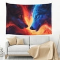 thumbnail image 3 of Easygdp Red And Blue Fire Wolf Tapestry Wall Hanging, Wall Tapestries for Bedroom Aesthetic Living Room Office Decor 60x40in, 3 of 8