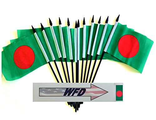 4"x6" Bangladesh Stick Flag Table Staff Desk Table 