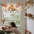 thumbnail image 6 of Fall Gnomes Valances for Windows, Thanksgiving Orange Pumpkins Farmhouse Kitchen Curtains Window Treatments, Rustic Maple Leaf Botanical Rod Pocket Short Curtains for Living Room Bedroom Cafe 54"x18", 6 of 6