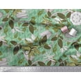 thumbnail image 2 of Soimoi Green polyester Crepe Fabric Artistic Leaves Print Sewing Fabric Yard 52 Inch Wide, 2 of 5