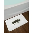 thumbnail image 2 of Buffalo Bath Mat, Power Animal American Maned Bison Illustration Abstract Halo Art, Plush Bathroom Decor Mat with Non Slip Backing, 29.5" X 17.5", White and Dark Taupe, by Ambesonne, 2 of 2