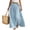 07#Light Blue, variant on Womens Linen Maxi Skirts Summer Boho Solid Beach Elastic High Waist Pleated A-Line Flowy Swing Long Maxi Skirts