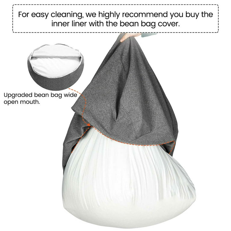 ODOMY Bean Bag Inner Liner and Bean Bag Cover can Select， Easy Cleaning Bean  Bag Insert Replacement Cover for Bean Bag Chair， Zipper Opening(No Filler)  