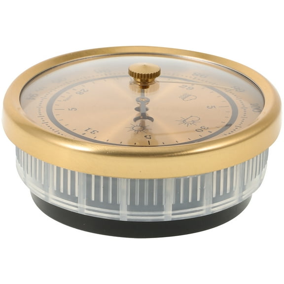 NICEXMAS Golden Portable Barometer Multi-Function Dial Design Air Pressure Gauge for Home
