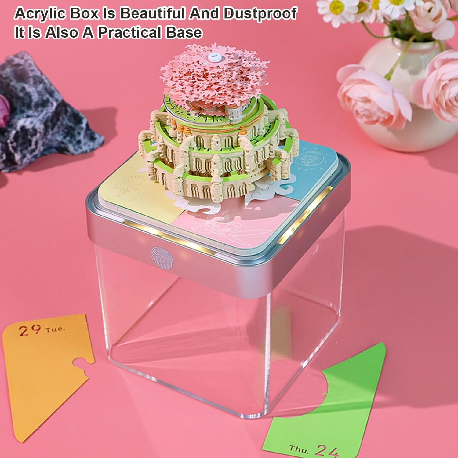 2026 Desk Calendar Sky Fortress with Light, 3D Memo Pad Non-stick Post-it Calendar School Office Home Stress Relief Best Gifts(Sky Fortress)