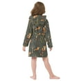 thumbnail image 4 of FORMRS Niños Bathrobe Unisex Hooded Robe Soft Plush Pajamas Sleepwear, Size 10-12T, Green Forest Fox Pattern, 4 of 7