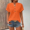 thumbnail image 6 of yeiolnoer Shirts for Women Short Sleeve V Neck Sweater Eyelet Tunic Top Knit Elegant Summer Spring Tops Casual Blouse, 6 of 6