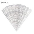 thumbnail image 1 of DALX 100pcs Candy Cone Bag Party Popcorn Ice Cream Cookies Biscuits Storage Plastic Cone Pouch, 1 of 8
