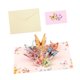 thumbnail image 1 of Tarjeta de felicitación para el Día de la Madre con ramo de flores, tarjeta desplegable decorativa 3D de papel elegante. Púrpura, 1 of 9