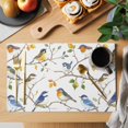 thumbnail image 2 of Colorful Leaf Bird Placemats Set of 4 Spring Summer Animal Painting Tree Place Mats Indoor Wipeable Table Mats Washable Cloth Dining Table Placemats for Kitchen Holiday Party Home Decor 13x19 Inch, 2 of 9