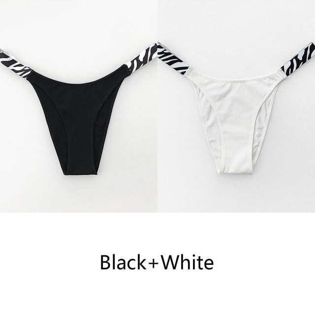 Puimentiua-Tanga Sexy de cintura baja para mujer, bragas de Bikini de leopardo, Tangas cómodas, íntimas, 2023, 2 uds./Set