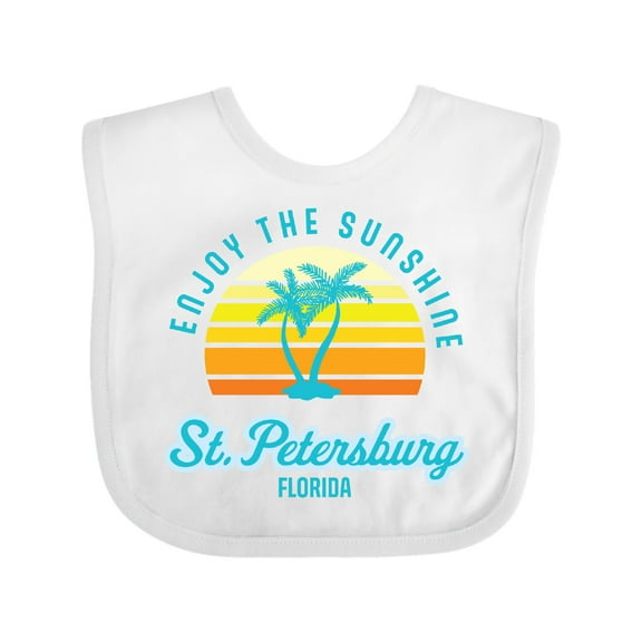 Inktastic Summer Enjoy the Sunshine St. Petersburg Florida in Blue Boys or Girls Baby Bib