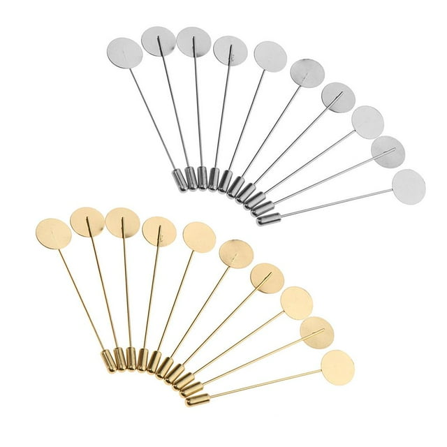 20 Piezas Imperdibles Broches Cuello De Sopa Palo Pin Sombrero Pines De Seguridad Alfileres Metal Para Manualidades Boda Hugo