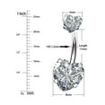 thumbnail image 5 of OUFER 14G Surgical Steel Sparkle Faceted Heart Cubic Zirconia Navel Rings Body Piercing Jewelry, 5 of 6