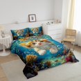 thumbnail image 3 of Erosebridal Kawaii Cat Bedding Twin Comforter Set, Underwater World Down Comforter, Colorful Coral Decor, Super Cozy, 3 of 8