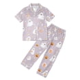 thumbnail image 4 of Ruiwill Halloween Girls Pjs Size 8-9 Years Ghost Pumpkin Print Halloween Girls Sleepwear Set Comfy Fall Short Sleeve Shirts and Pants Outfit Set, 4 of 4