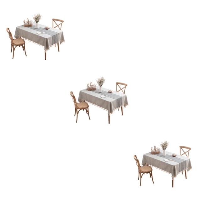 Billuyoard Poliéster Elegante Mantel Rectangular Para Mesas De Comedor - Para Cualquier Ocasión Comedor Decoración Accesorios Gris 135*135cm 1 Type1 NO1