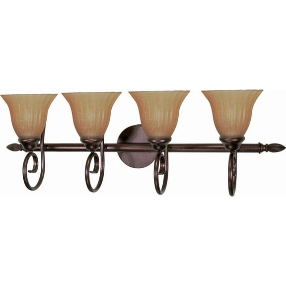 Nuvo Moulan ES - 4 Light Vanity w/ Champagne Linen Glass - (Lamp Included)