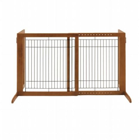 UPC: 0803840941461 | Richell Freestanding Dog Gate  Brown  47.20 L x 23.60 W x 27 H