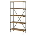 thumbnail image 1 of Ironworks 5 Shelf Bookcase in Vintage Golden Pine - Engineered Wood, 1 of 7
