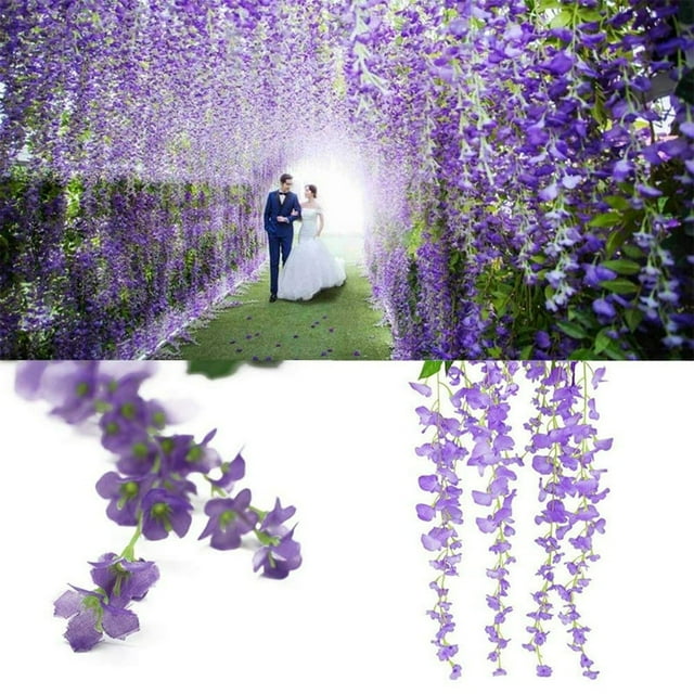 Wisteria Flower Decorative Rattan Vine String Home Floral Arrangement Indoor Outdoor 10PCS