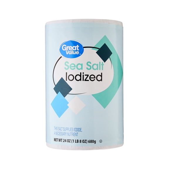 Great Value Iodized Sea Salt, 24 oz