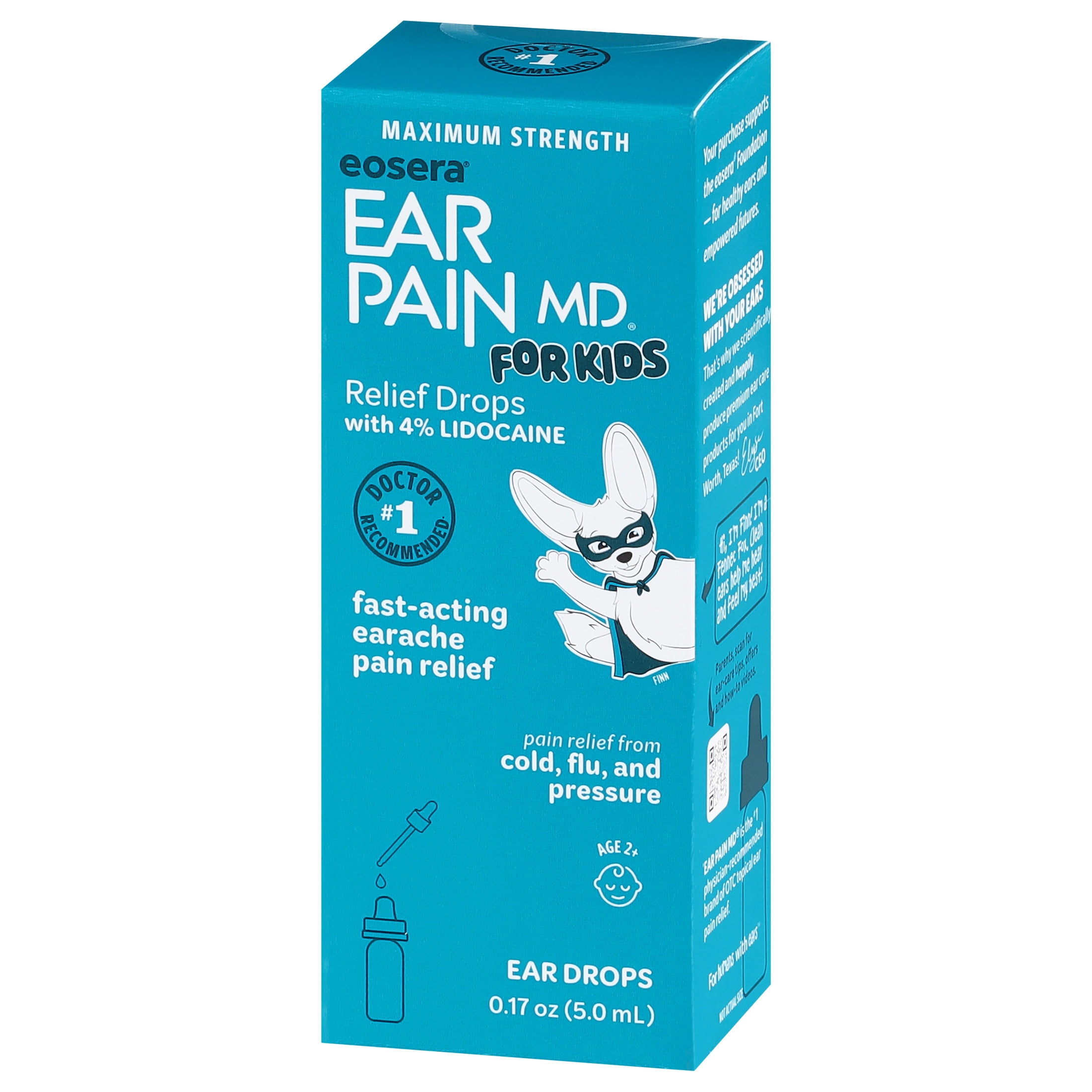 eosera Ear Pain MD for Kids Relief Drops with 4% Lidocaine 5mL