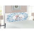 thumbnail image 2 of Watercolor Flower Headboard, Bunny Rabbit Portrait in Floral Wreath Illustration Country Style, Upholstered Decorative Metal Bed Headboard with Memory Foam, Full Size, Blue Grey White, by Ambesonne, 2 of 4