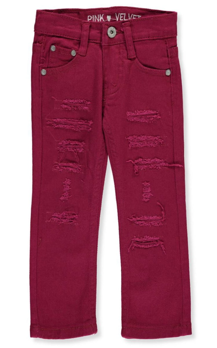 pink velvet jeans