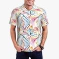 thumbnail image 2 of Balery Abstract Marble Texture Printed Men’s Short Sleeve Polo Shirt, Midweight Men's Shirt,Golf Polo shirts -, 2 of 8