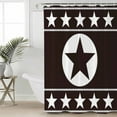 thumbnail image 4 of Shower Curtain, Western Traditional Country Star Waterproof Shower Curtain Set with Hooks for Bathroom Showers,Stalls and Bathtubs,72x72In Texas Ethnic Stars on Black, 4 of 8