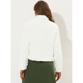 thumbnail image 4 of INSPIRE CHIC - Chaqueta corta para mujer con solapa de muesca y piel sintética esponjosa blanco L, 4 of 5