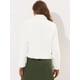 thumbnail image 4 of INSPIRE CHIC - Chaqueta corta para mujer con solapa de muesca y piel sintética esponjosa blanco XS, 4 of 5
