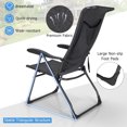 thumbnail image 4 of Patiojoy 4 PCS Outdoor Wicker Chaise Lounge Patio Lounge Chair Ottoman Set Camp Chairs w/7-Gear Adjustable Backrest Gray, 4 of 7