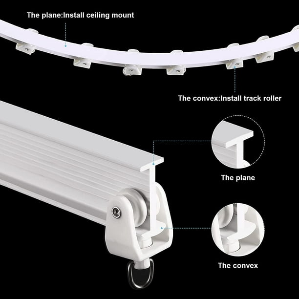 Amy 5 Meters Bendable Ceiling Curved Curtain Track Flexible Mount Soft Windows For Rail With Metal H