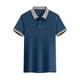 thumbnail image 2 of pstuiky Camisas de manga corta para hombre, Camisa informal de verano con solapa y botones de color liso para hombre camisas casuales para hombre s, 2 of 7