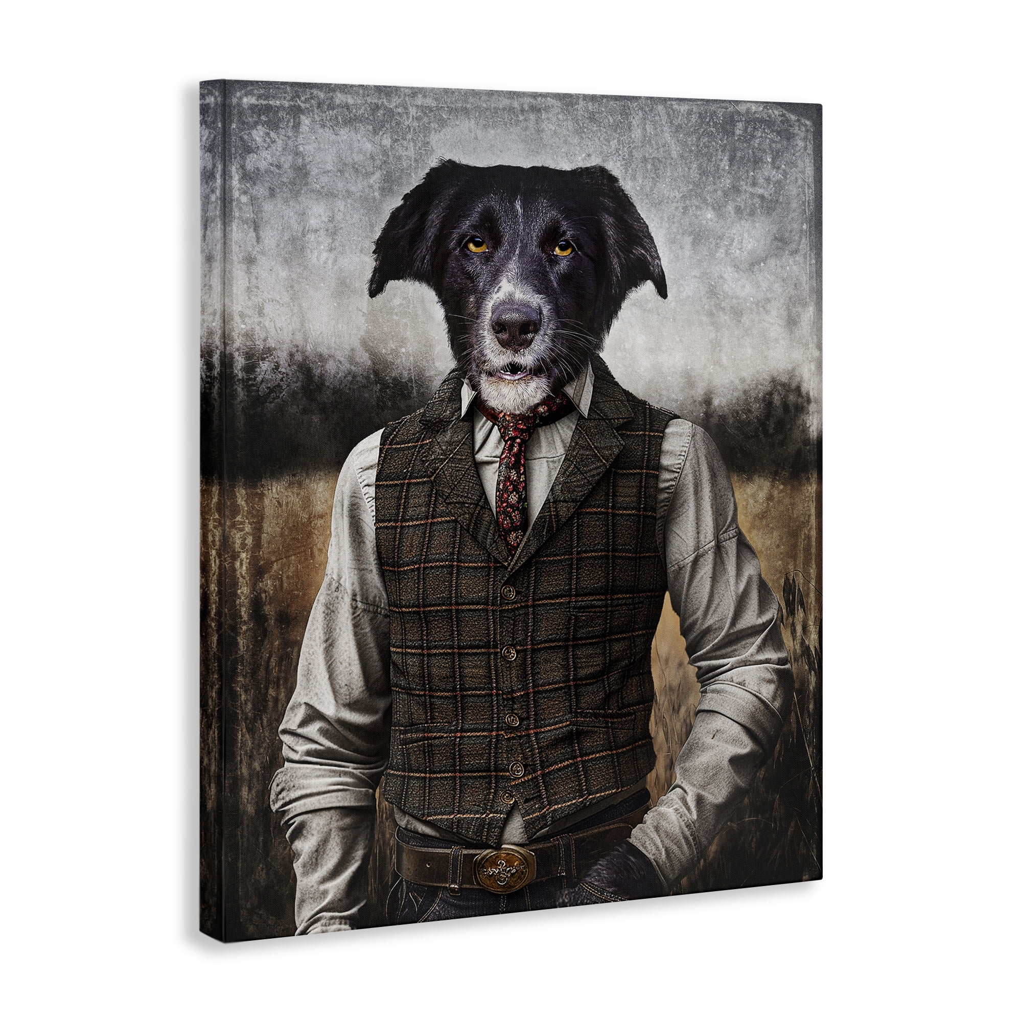 Stupell Industries Dog in Colonial Clothes Animals & Insects Painting Gallery Wrapped Canvas Art Print Wall Art, 36 x 48