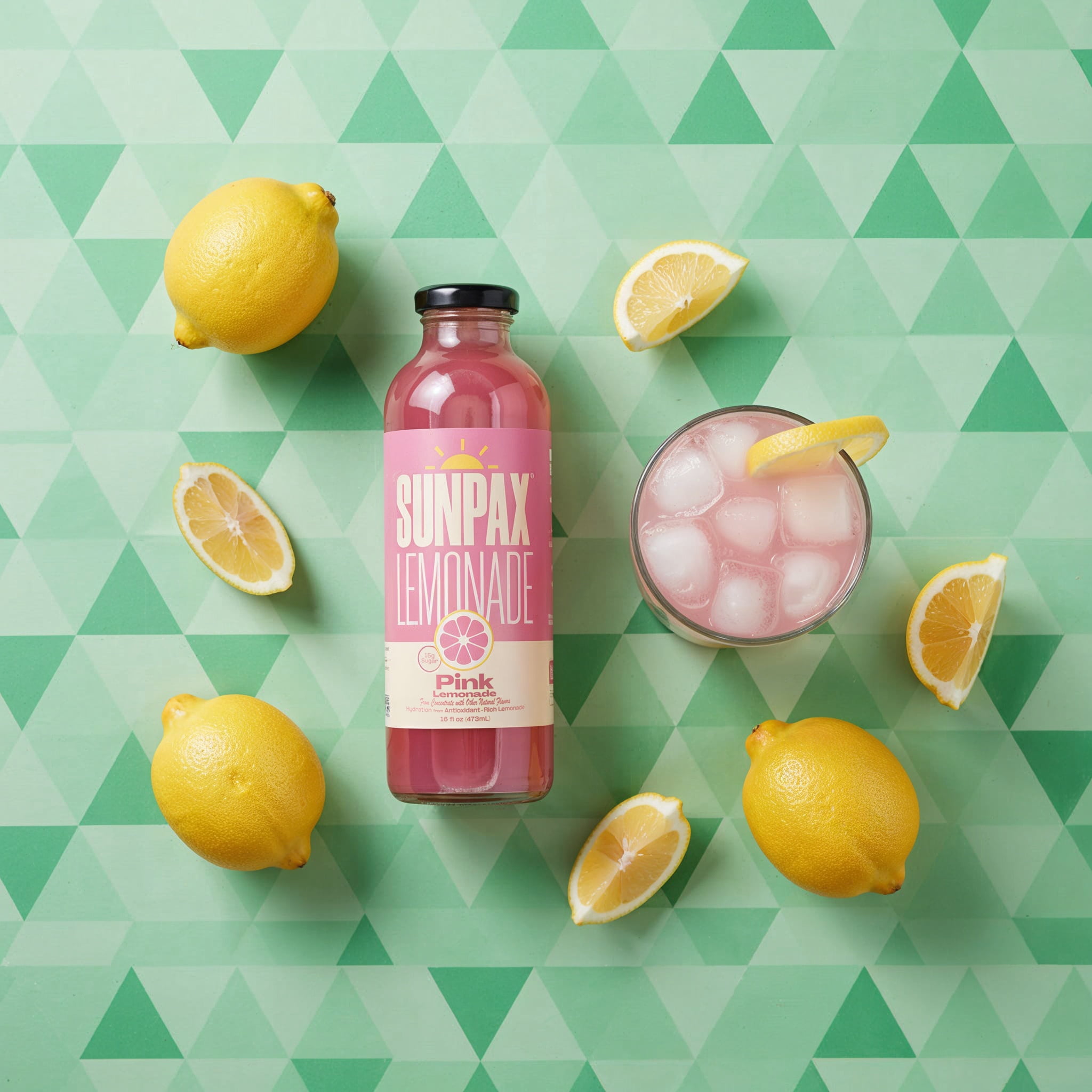 Sunpax Non GMO, All Natural Juice, Pink Lemonade, 16 fl oz