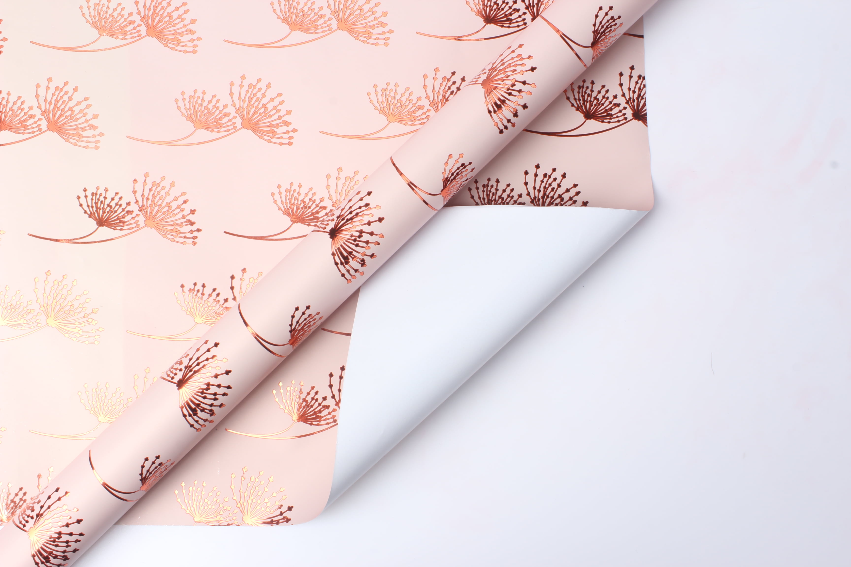 LaRibbons Rose Gold Foil "Dandelion" Wrapping Paper Roll