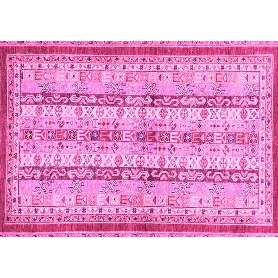 Ahgly Company Indoor Rectangle Abstract Pink Modern Area Rugs, 5' x 8'