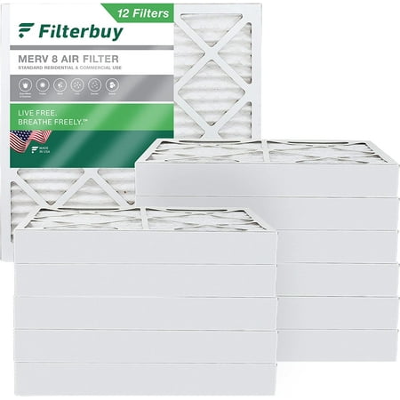 

Filterbuy 13.25x13.25x4 MERV 8 Pleated HVAC AC Furnace Air Filters (12-Pack)