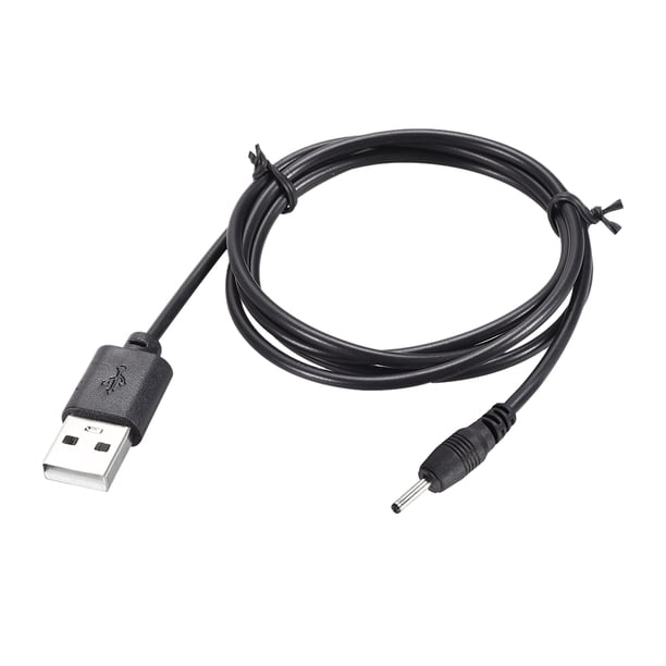 Adaptador de alimentación DC macho de 1M Uxcell 2.5x0.7mm a cables USB macho negros