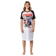 thumbnail image 3 of Dragon Ball Z Womens' Goku Gohan Vegeta Group Shot V-Neck Pajama Sleep Shirt Raglan Nightgown, 3 of 8
