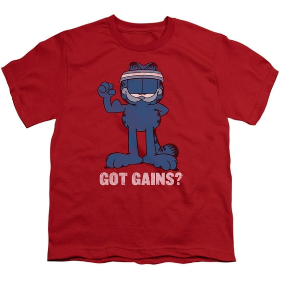 Garfield - Got Gains - Youth Short Sleeve Shirt - X-Large
