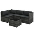 thumbnail image 2 of vidaXL 5 Piece Garden Lounge Set with Cushions Poly Rattan Grey, 2 of 5