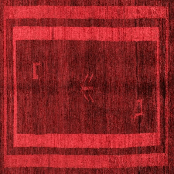 Ahgly Company Indoor Square Abstract Red Modern Area Rugs, 4' Square