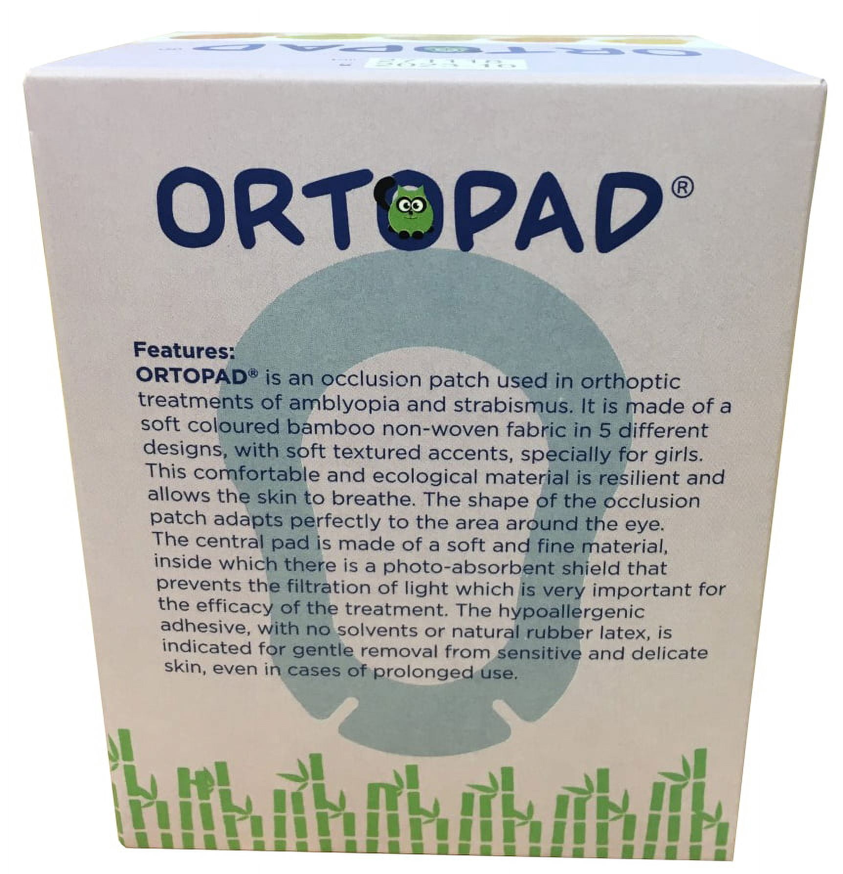 Ortopad Soft Bamboo Girls Eye Patches - Patterns with Textured Accents (50/box)