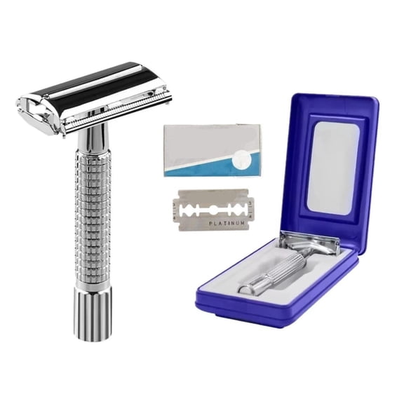 MT Twist-to-Open Butterfly Safety Razor with 5 extra Blades