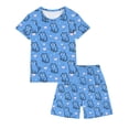 thumbnail image 3 of Kids Girls Fashion Cute Print Loose Short Sleeve Top Shorts Set Homewear Set, 3 of 8